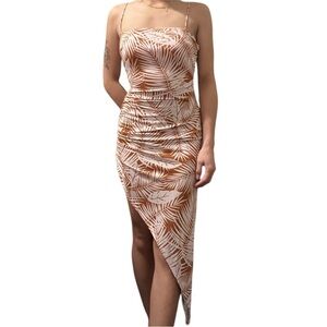 Asymmetrical Long Strap Flower Dress